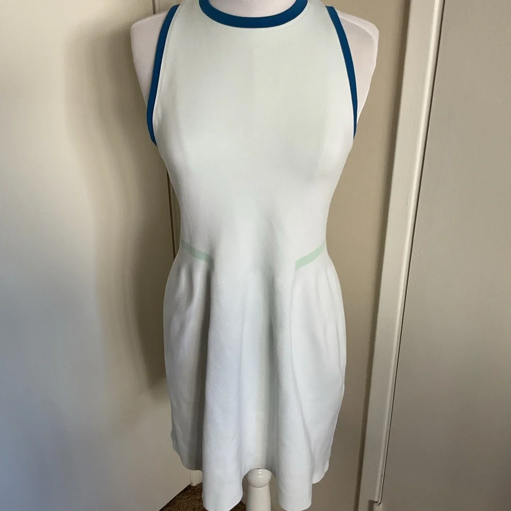 Sweaty Betty Interval Seamless Workout Minidress Sz M Navy Blue Sporty Tennis - Picture 3 of 6